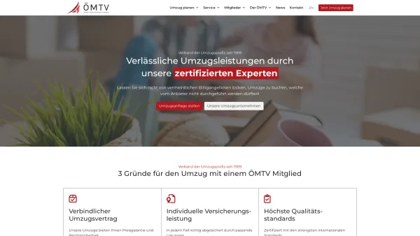Website Screenshot: ÖMTV - Verlässliche Umzüge durch zertifizierte Experten | Österreichischer Möbeltransport Verband - Date: 2023-06-23 12:08:17