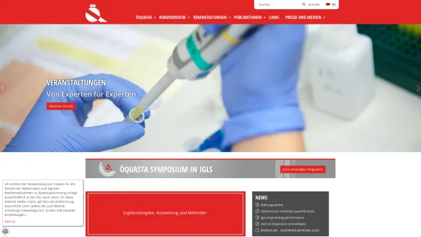 Website Screenshot: Öquasta Österr Ges f Qualitätssicherung u Standardisierung med diagnost redirect.html - ÖQUASTA - Home - Date: 2023-06-15 16:02:34