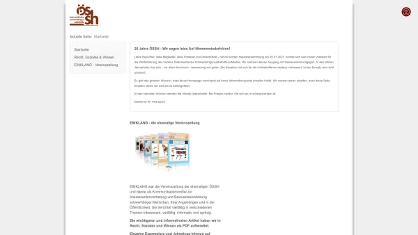 Website Screenshot: Österreichische Schwerhörigen Selbsthilfe - Österreichische Schwerhörigen Selbsthilfe ÖSSH - Date: 2023-06-23 12:08:17