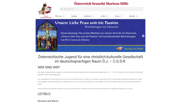 Website Screenshot: Aktion Österreich braucht Mariens Österreichische Jugend C.G.D.R. - Österreich braucht Mariens Hilfe – Fatima On-line - Date: 2023-06-15 16:02:34
