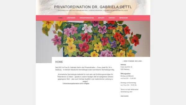 Website Screenshot: Dr. Gabriela Oettl Privatordination - Privatordination Dr. Gabriela Oettl – Fachärztin für Hautkrankheiten, Laserchirurgie, kosmetische Dermatologie - Date: 2023-06-23 12:08:17
