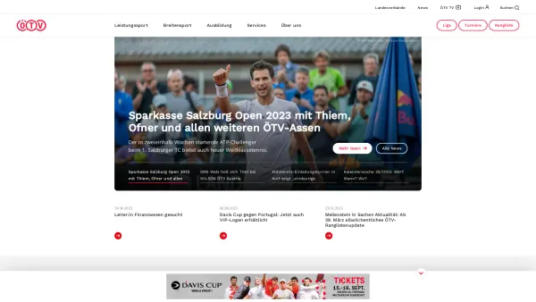 Website Screenshot: Österreichischer Tennis Austria - ÖTV: Home - Date: 2023-06-23 12:08:17