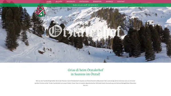 Website Screenshot: Ötztalerhof - Pension-Garni Ötztalerhof Sautens - Grias di im Ötztal! - Date: 2023-06-23 12:08:17