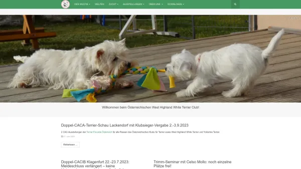 Website Screenshot: ÖWHWTC > Österreichischer West Highland White Terrier Club im ÖKV/FCI - ÖWHWTC – Home - Date: 2023-06-23 12:08:17