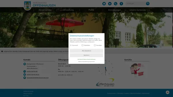 Website Screenshot: Gemeindeamt Marktgemeinde Offenhausen www.offenhausen.at - Offenhausen - GEM2GO WEB - Startseite - Date: 2023-06-23 12:08:17