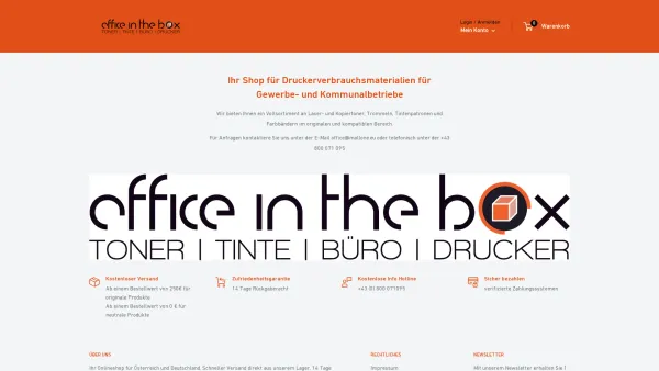 Website Screenshot: Office in the Box - Office in the box - Date: 2023-06-14 10:44:12