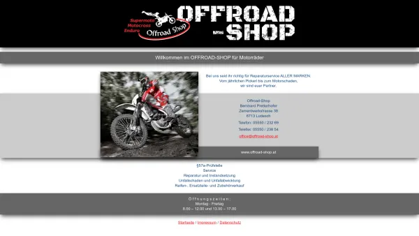 Website Screenshot: Bernhard links - Offroad-Shop - Bernhard Pretterhofer - die Werkstatt für Motorräder in Ludesch, Vorarlberg - Date: 2023-06-23 12:08:17