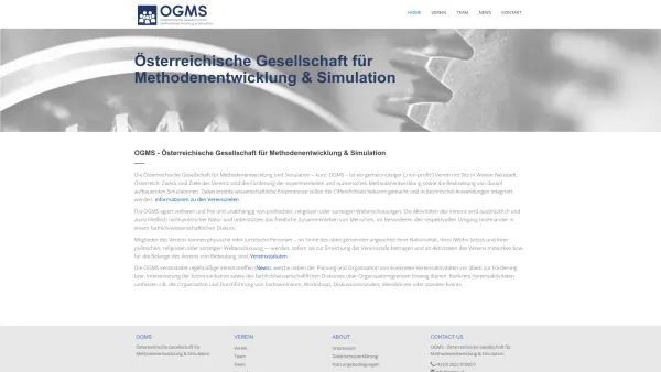 Website Screenshot: Österreichische Gesellschaft für Mikrosystemtechnik - OGMS - Österreichische Gesellschaft für Methodenentwicklung & Simulation - Date: 2023-06-23 12:08:20