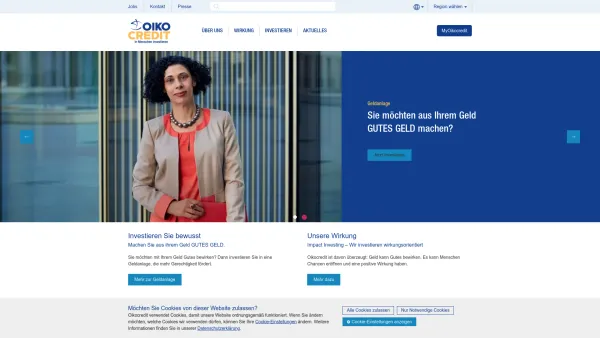 Website Screenshot: // Oikocredit / Austria / Oikocredit Investieren Gerechtigkeit - Oikocredit Deutschland - Oikocredit Deutschland - Date: 2023-06-23 12:08:20