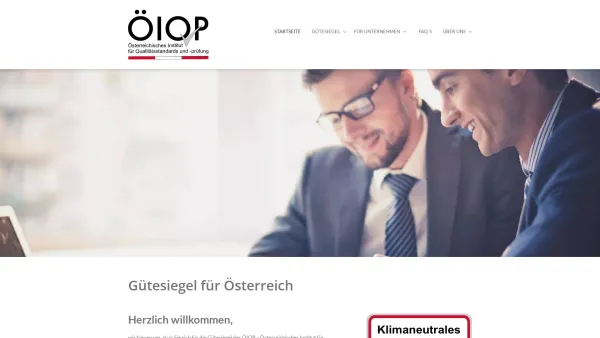 Website Screenshot: ÖIQP Österreichisches Institut für Qualitätsstandards und -prüfung - Gütesiegel für Österreich - Date: 2023-06-26 10:26:35