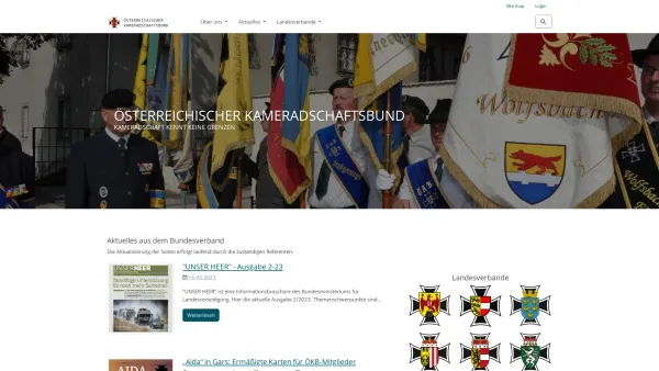 Website Screenshot: Österreichischer Kameradschaftsbund - OKB - Date: 2023-06-23 12:08:20