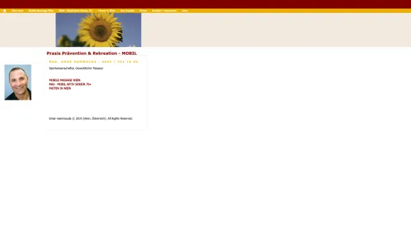 Website Screenshot: Mobile Massage Wien / Mag. Omar Hammouda - Praxis Prävention & Rekreation - MOBIL - Date: 2023-06-15 16:02:34