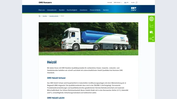 Website Screenshot: Colpack Austria Brennstoffhandel OMV The Leading Oil and Gas Group Central Europe - Heizöl | Qualitätsprodukte für verlässliches Heizen | OMV.com - Date: 2023-06-15 16:02:34