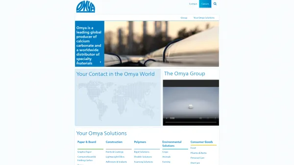 Website Screenshot: Omya GmbH - Welcome to Omya - Date: 2023-06-14 10:44:13