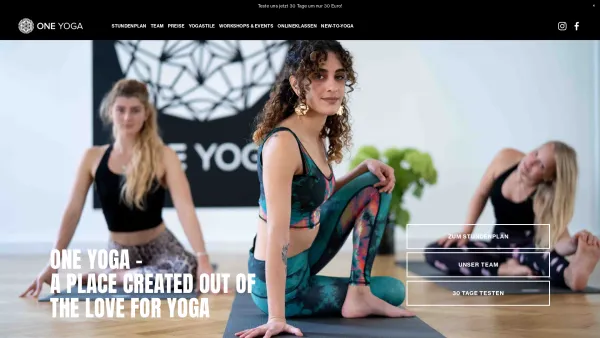 Website Screenshot: ONE Yoga Wien - ONE YOGA - Date: 2023-06-14 10:44:13