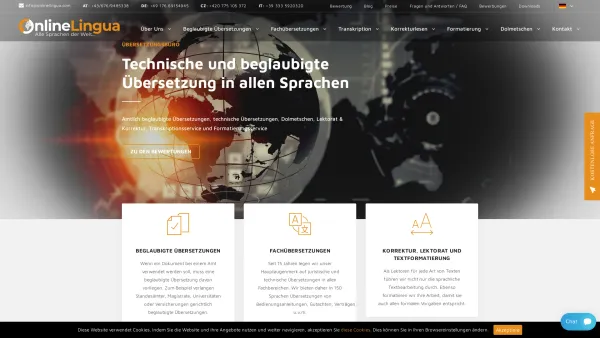 Website Screenshot: Fa. Binder International-OnlineLingua - Technische und beglaubigte Übersetzungen | OnlineLingua - Date: 2023-06-15 16:02:34