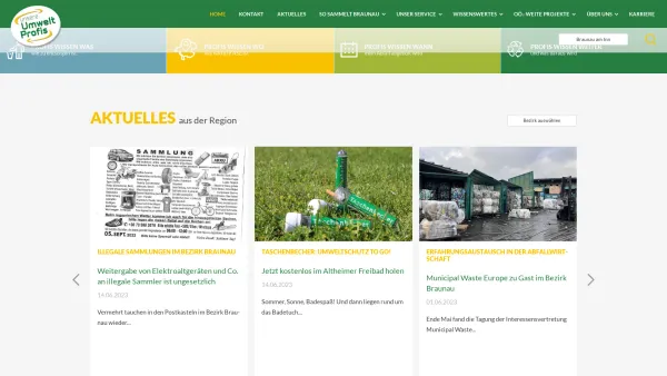 Website Screenshot: Bezirksabfallverband Braunau - Umweltprofis: Home - Date: 2023-06-14 16:38:01