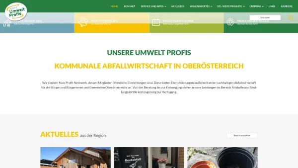 Website Screenshot: Bezirksabfallverband Gmunden - Umweltprofis: Home - Date: 2023-06-14 16:38:01