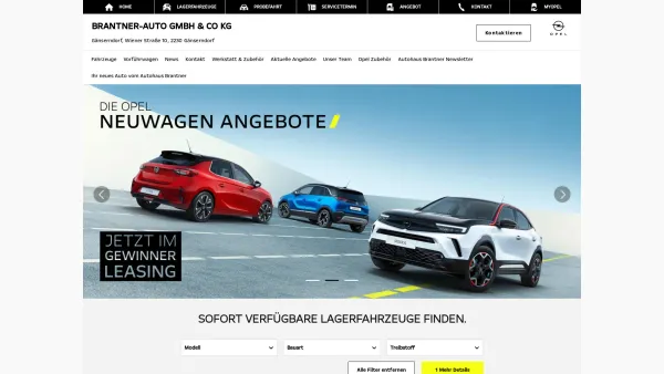 Website Screenshot: Opel Saab BRANTNER - Autohaus Brantner - Gänsendorf - Date: 2023-06-23 12:08:23