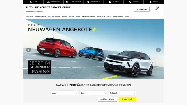 Website Screenshot: Gernot auf www.opel-gspandl.at - Autohaus Gernot Gspandl - Ihr Opel Partner in Dobl - Date: 2023-06-23 12:08:23