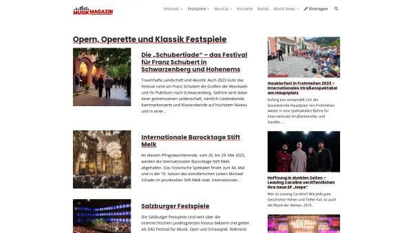 Website Screenshot: Opern Air Gars - Opern, Operette und Klassik Festspiele - Alle Infos, Termine, Tickets - Date: 2023-06-14 10:44:15