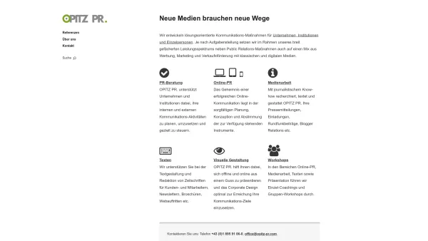 Website Screenshot: OPITZ PR. Öffentlichkeitsarbeit & Neue Medien - OPITZ PR. Öffentlichkeitsarbeit & Neue Medien - Date: 2023-06-23 12:08:23