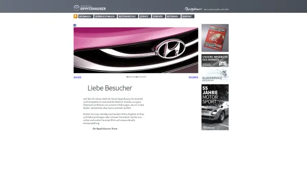 Website Screenshot: Auto Autohaus Oppitzhauser Chrysler Jeep Hyundai Neuwagen Gebrauchtwagen Autos Automarkt Lackiererei Spenglerei Österreich Ferrari - Willkommen - Autohaus Oppitzhauser - Date: 2023-06-23 12:08:23