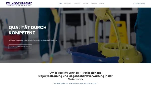 Website Screenshot: OPSS OFNER Gebäudemanagement - Facility Services, Steiermark - Ofner Facility Service - Date: 2023-06-23 12:08:21