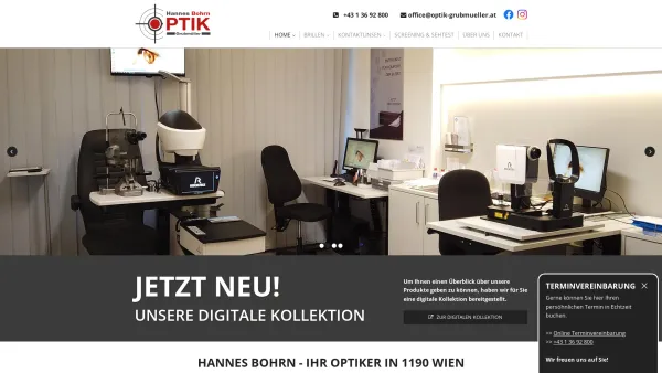 Website Screenshot: auf derder Optiker Grubmüller Hannes Bohrn G.m.b.H. - Optiker in 1190 Wien - Optiker Grubmüller - Date: 2023-06-23 12:08:23