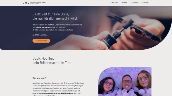 Website Screenshot: Optik Hopffer Ihr Brillenmode und Kontaktlinsen Fachbetrieb 2 mal 6020 Innsbruck. - Brillenmacher Tirol - Optik Hopffer Innsbruck - Date: 2023-06-23 12:08:23