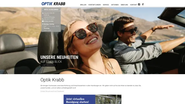 Website Screenshot: OPTIK KRABB Brillen Kontaktlinsen Sonnenbrillen - Optik Krabb - Date: 2023-06-23 12:08:25