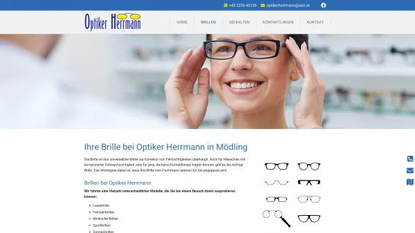 Website Screenshot: Optiker Herrmann e.U. - Brillen beim Optiker Herrmann in 2340 Mödling - Date: 2023-06-23 12:08:25