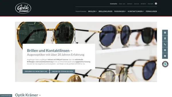 Website Screenshot: Optik Neue Seite 1 - Optiker für Brillen & Linsen in 2560 Berndorf | Optik Krämer - Date: 2023-06-23 12:08:25