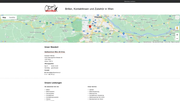 Website Screenshot: Optik Zentum - Optikzentrum - Brillen, Kontaktlinsen und Zubehör in Wien - Date: 2023-06-23 12:08:25