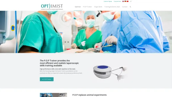 Website Screenshot: szinicz sinitsch surgical training minimally invasive surgery training simulator pulsating organ perfusion szinicz sonja optimist - Optimist – P.O.P. Pulsating Organ Perfusion - Date: 2023-06-23 12:08:25