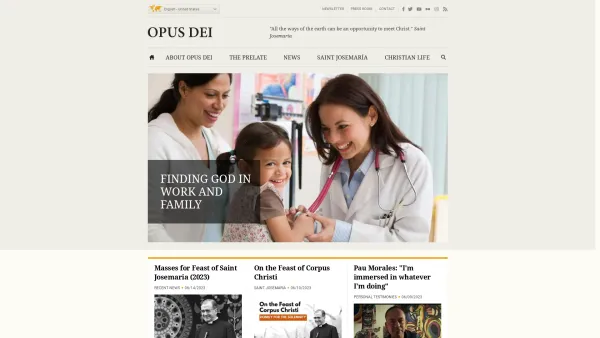 Website Screenshot: Opus Dei U. S. A. Finding God Work and Daily Life - Opus Dei - Finding God in daily life - Date: 2023-06-23 12:08:25