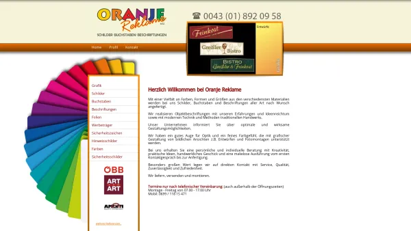 Website Screenshot: Oranje Reklame e.U. - Home - Date: 2023-06-23 12:08:25