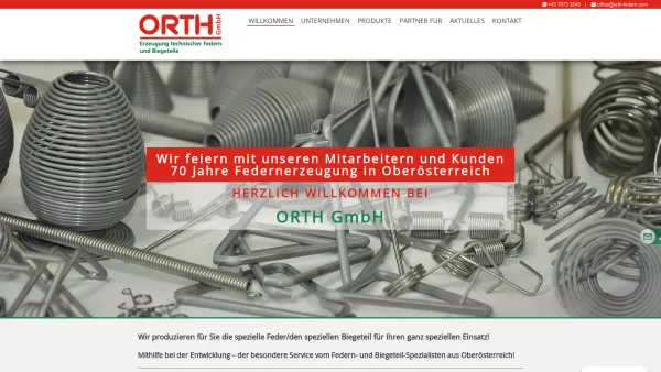 Website Screenshot: Franz Orth & Co. - Orth GmbH - Federn und Biegeteile in Österreich - Date: 2023-06-23 12:08:28