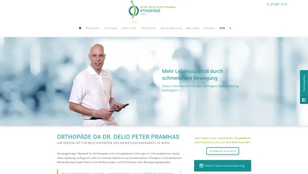 Website Screenshot: Orthopädie Pramhas Wien - Orthopäde / Orthopädie Wien, 1060 / Speising - OA Dr. Pramhas - Date: 2023-06-23 12:08:28
