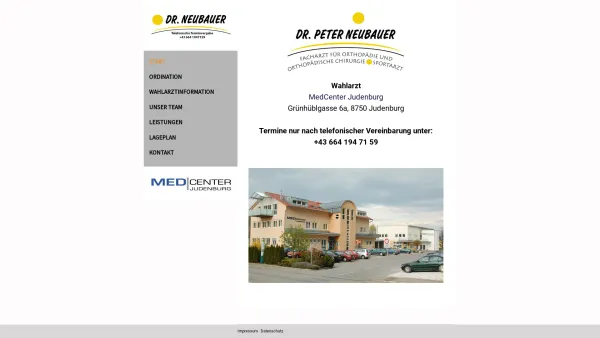 Website Screenshot: von Dr. Peter Neubauer - Start - Orthopädie Dr. Neubauer - Date: 2023-06-23 12:08:28