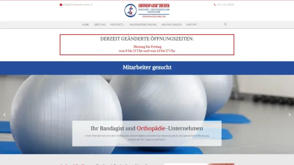Website Screenshot: Wilhelm Eduard Orthopädie Zieser - Orthopädie in Graz-Umgebung - Orthopädie Zieser - Date: 2023-06-15 16:02:34