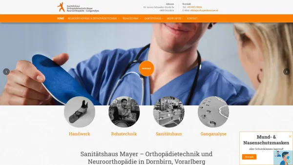Website Screenshot: Markus www.orthopaediemayer.at - Sanitätshaus Mayer in Dornbirn, Vorarlberg - Date: 2023-06-23 12:08:28