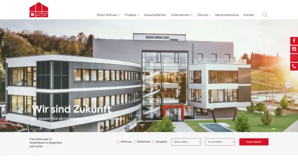 Website Screenshot: OBERWARTER SIEDLUNGSGENOSSENSCHAFT - OSG - Wohnung, Reihenhaus in Oberwart - Date: 2023-06-15 16:02:34
