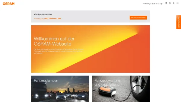 Website Screenshot: OSRAM ist einer der drei größten Lampenhersteller der Welt. Über 5.000 verschiedene OSRAM Lampen und Lichtsysteme schaffen die Vor - Deutsche Homepage | Licht ist OSRAM - Date: 2023-06-23 12:08:28