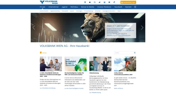 Website Screenshot: Volksbank Vertrauen verbindet - Herzlich willkommen! | VOLKSBANK WIEN - Date: 2023-06-14 10:44:17