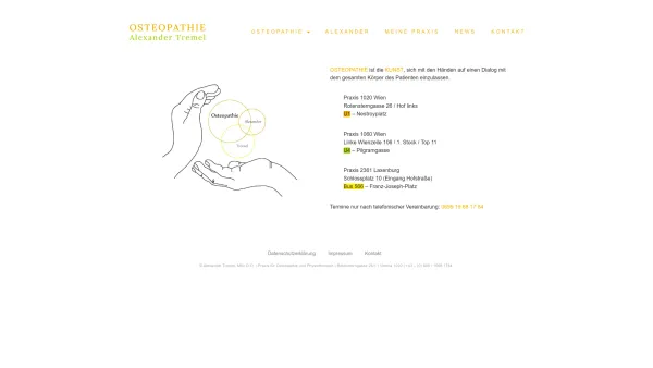 Website Screenshot: OSTEOPATHIE - Osteopathie Alexander Tremel - Osteopathie in Wien und Laxenburg - Date: 2023-06-23 12:08:28