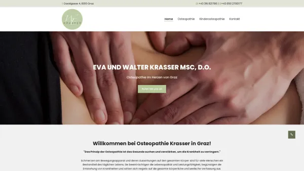 Website Screenshot: OSTEOPATHIE KRASSER - Osteopathie in Graz - Eva und Walter Krasser MSc, D.O. - Date: 2023-06-14 10:44:17