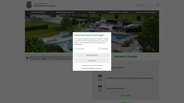 Website Screenshot: Gemeindeamt Ostermiething RiS-Kommunal - Ostermiething - Marktgemeinde, Oberösterreich - Menü - Date: 2023-06-23 12:08:28