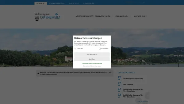 Website Screenshot: Marktgemeinde Ottensheim - Ottensheim - Startseite - Date: 2023-06-23 12:08:31