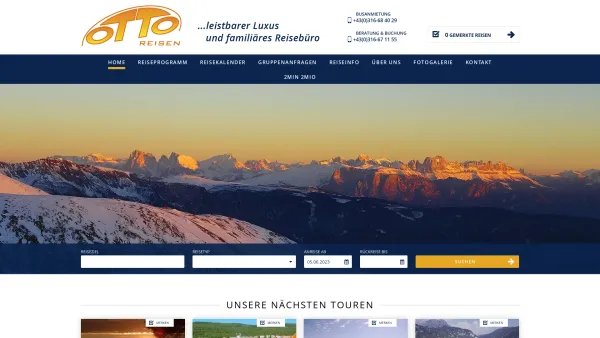 Website Screenshot: Reisebüro Christian Ziegler - ottobus.at - Date: 2023-06-14 10:38:27
